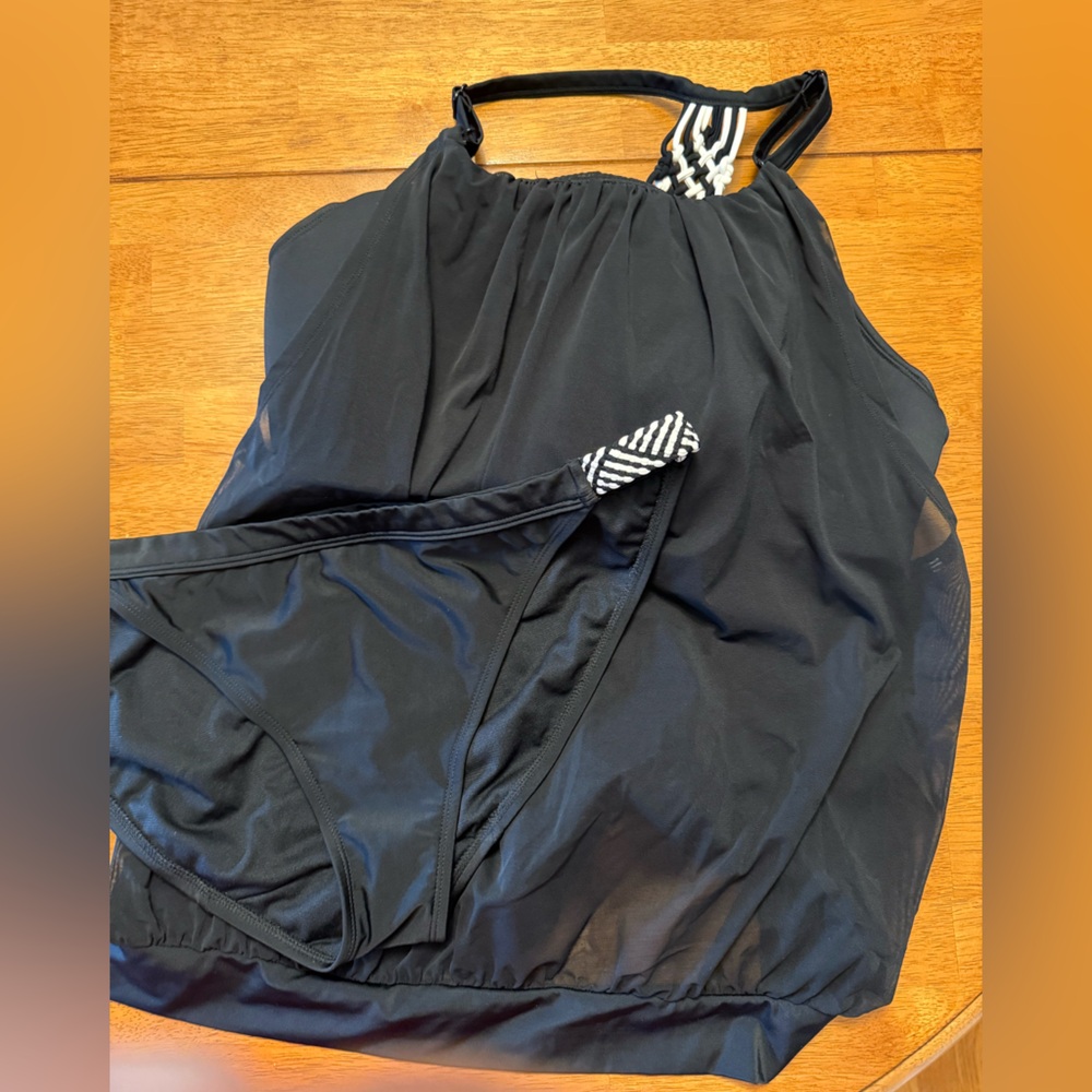 Black Halter Swimsuit with Braided Strap
